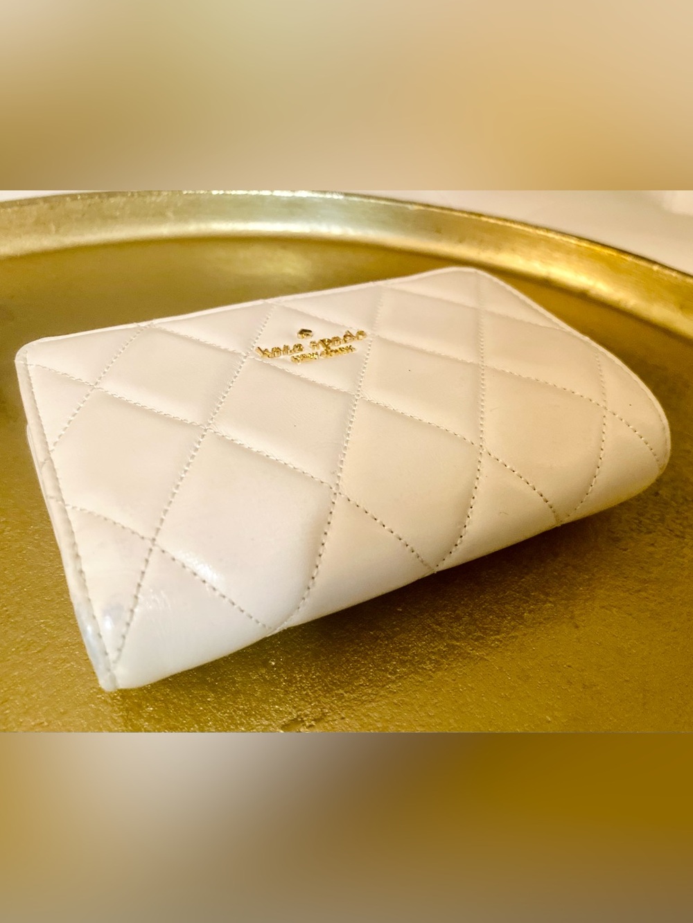 Kate Spade Carey Quilted Leather Ivory  White Wallet - Picture 13 of 16